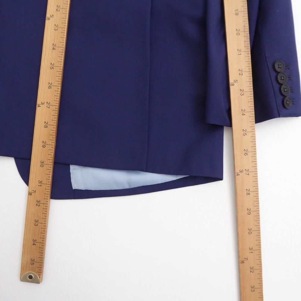 Charles Tyrwhitt Mens Blazer Blue Slim Fit Super 100s Wool Size 44R - Picture 7 of 12
